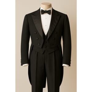 Rare! VTG 1961 Custom Hickey Freeman Double Breasted Tailcoat Tuxedo Jacket 40R